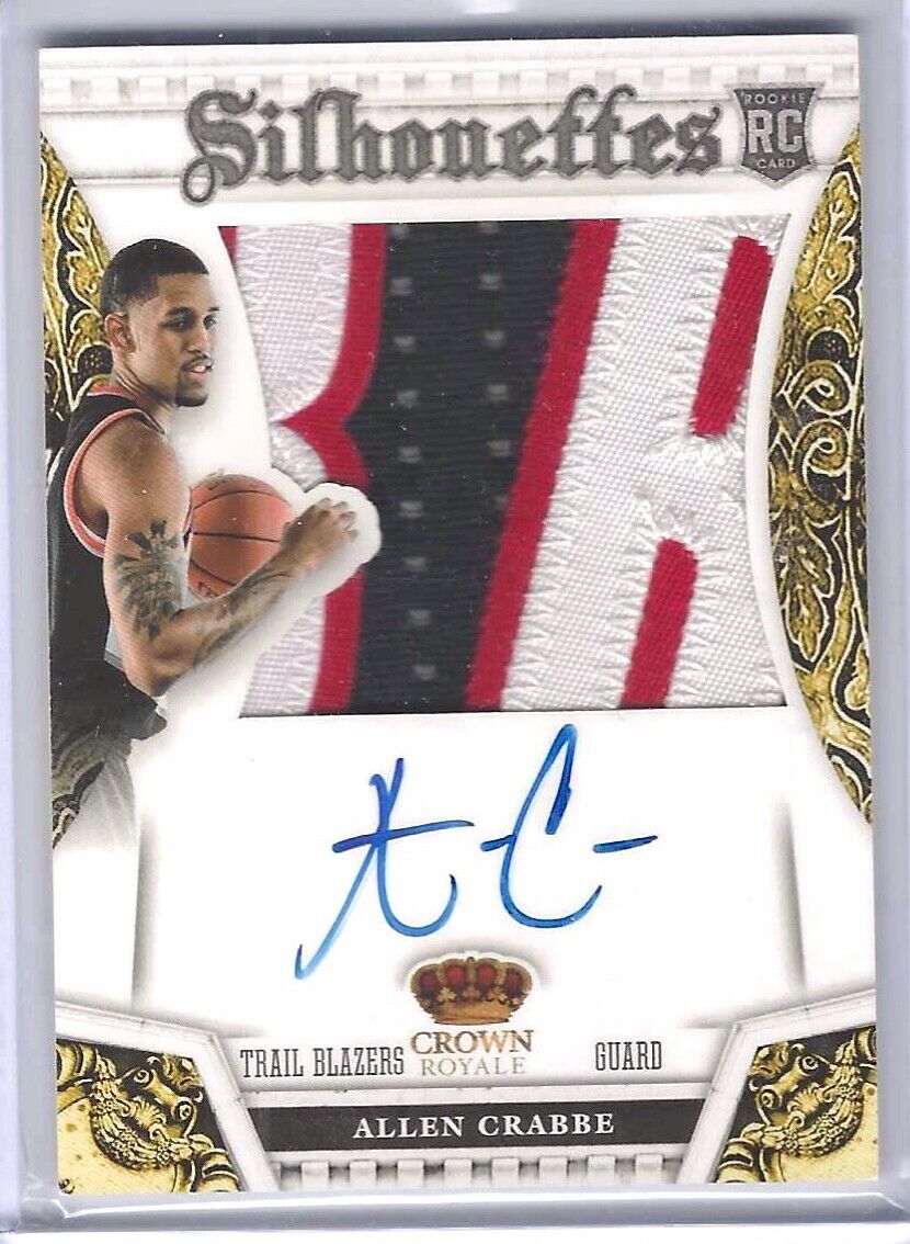 ALLEN CRABBE 2013-14 PANINI PREFERRED CROWN ROYALE JUMBO PATCH AUTO RC #D 21/25