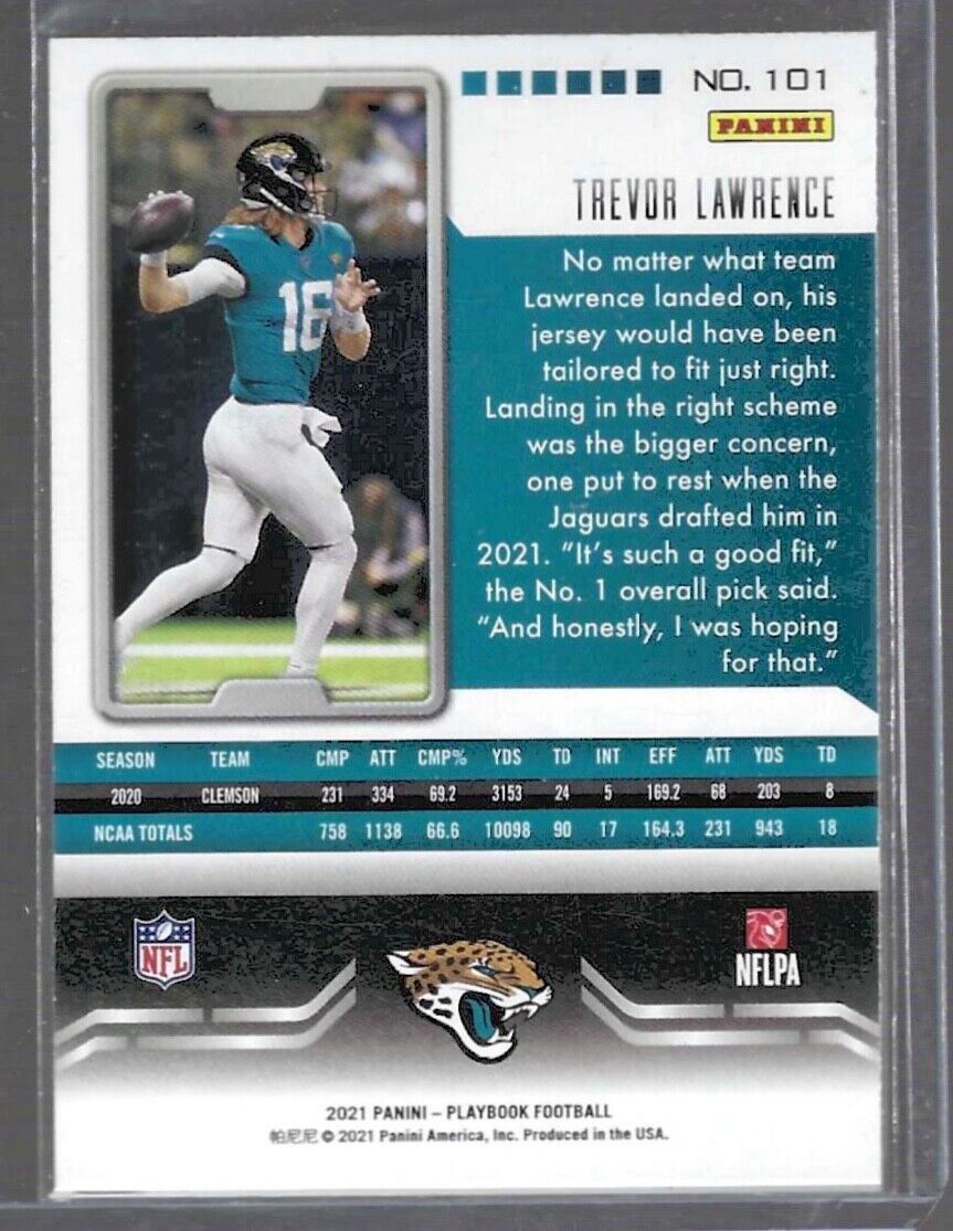 TREVOR LAWRENCE 2021 PANINI PLAYBOOK DOTS SPECKLE FOIL ROOKIE RC #101