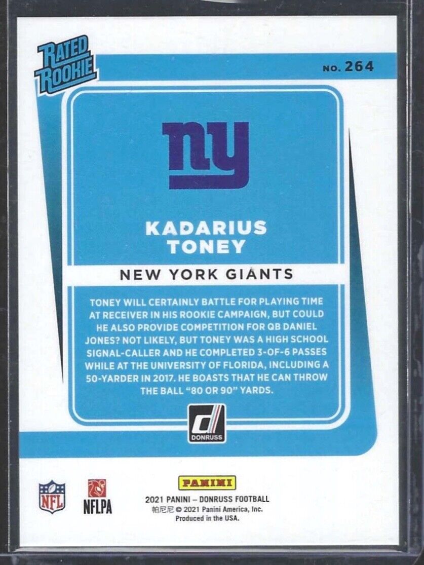 KADARIUS TONEY 2021 PANINI DONRUSS SILVER FOIL RATED ROOKIE RC #D 071/100