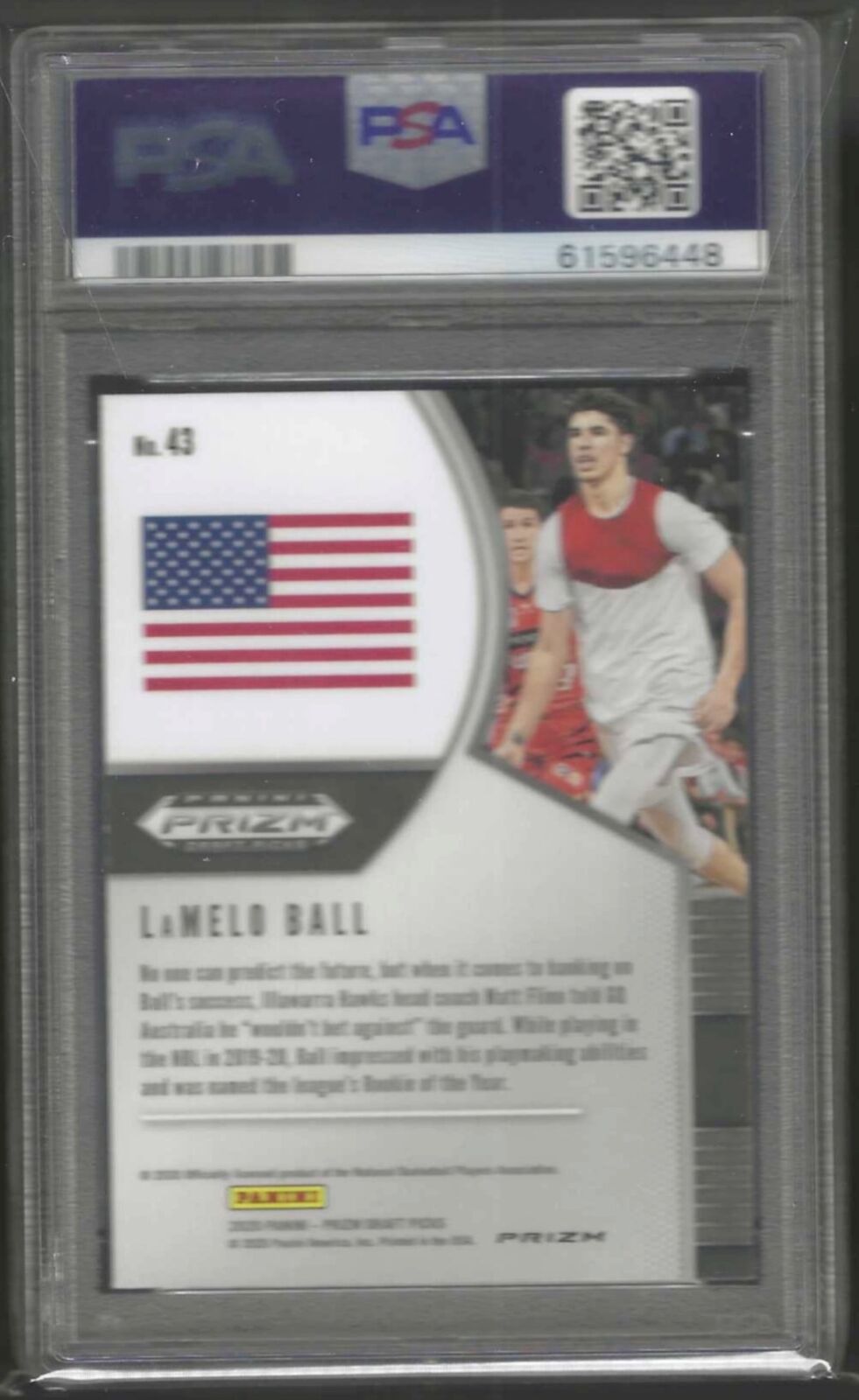 LAMELO BALL 2020-21 PANINI PRIZM RED WHITE AND BLUE PRIZM RC #43 PSA 10 GEM MINT
