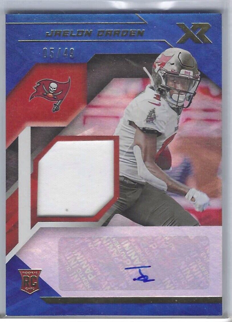 JAELON DARDEN 2021 PANINI XR BLUE PRIZM ROOKIE PATCH AUTO RC #D 05/49