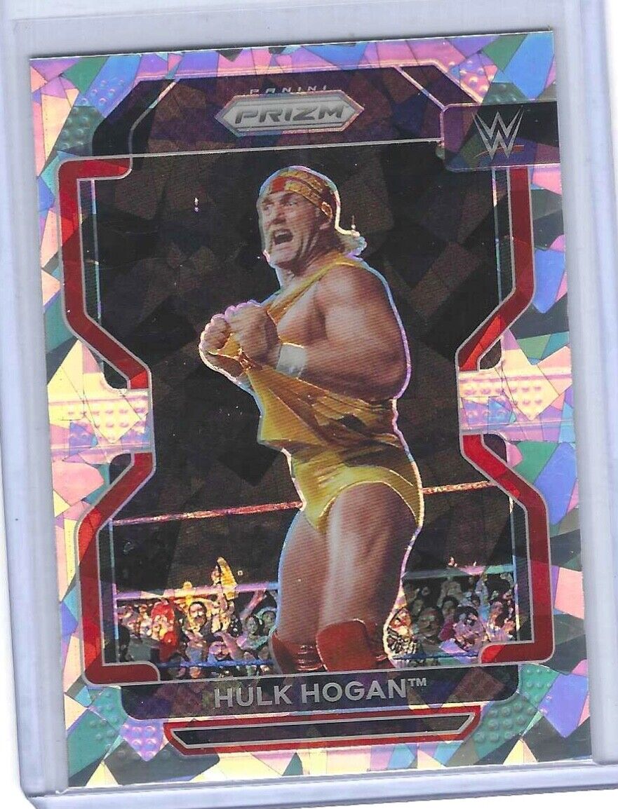 HULK HOGAN 2022 PANINI PRIZM WWE SILVER CRACKED ICE PRIZM #195
