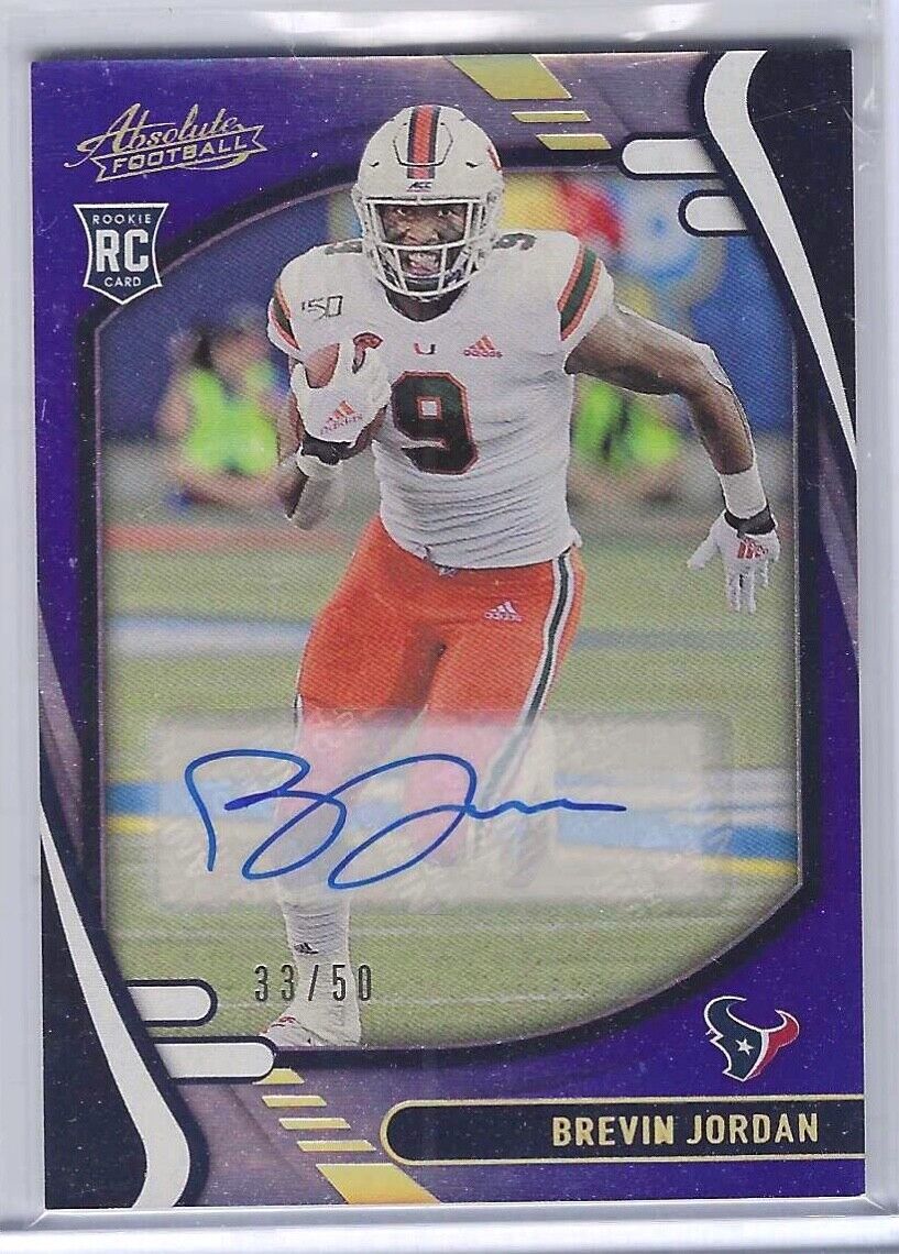 BREVIN JORDAN 2021 PANINI ABSOLUTE BLUE SPECTRUM ROOKIE AUTO RC #D 33/50