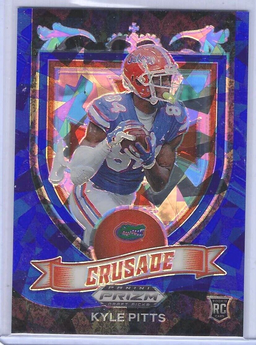 KYLE PITTS 2021 PANINI PRIZM DP BLUE CRACKED ICE CRUSADE RC #D 82/99