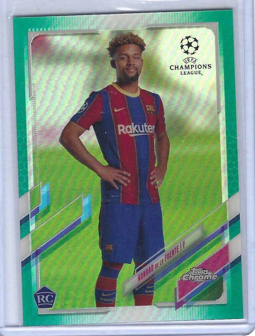 KONRAD DE LA FUENTE 2020-21 TOPPS CHROME AQUA REFRACTOR ROOKIE RC #D 038/199