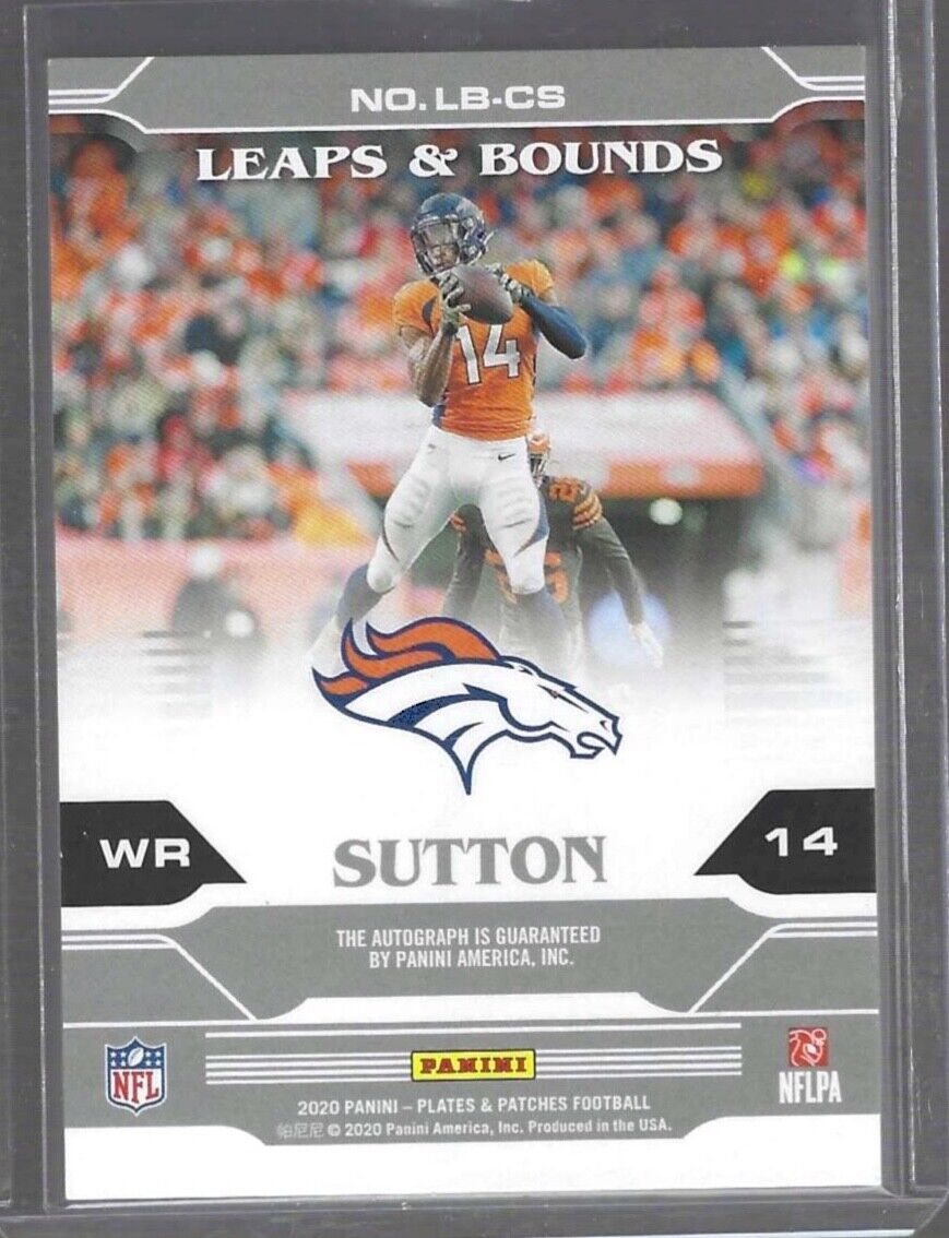 COURTLAND SUTTON 2020 PANINI PLATES & PATCHES LEAPS & BOUNDS ONCARD AUTO #D 1/10