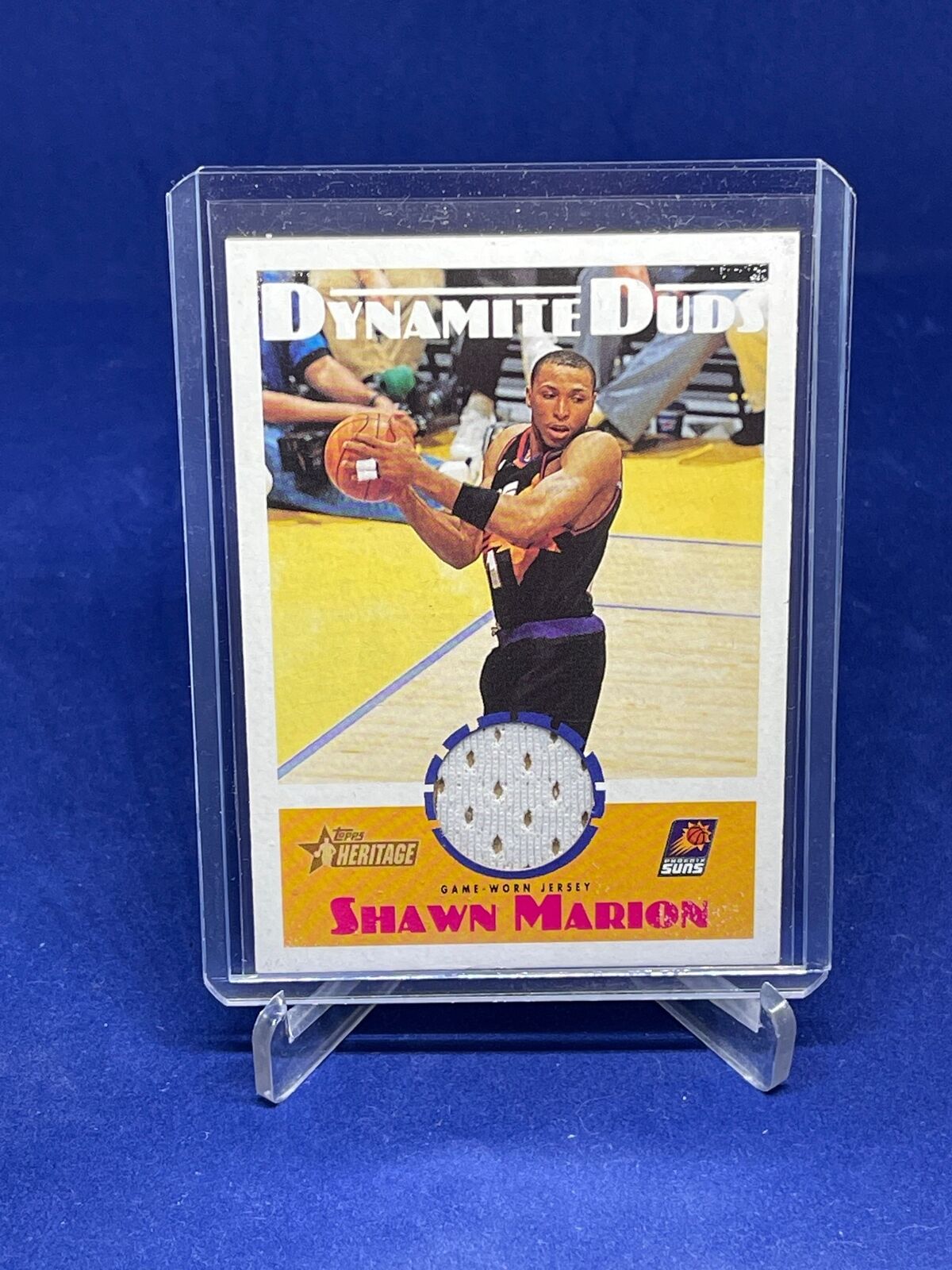 SHAWN MARION 2000-2001 TOPPS HERITAGE DYNAMITE DUDS JERSEY CARD