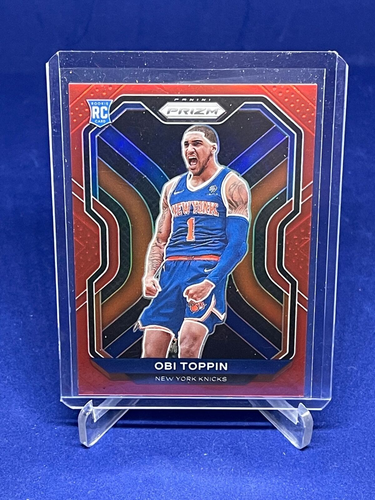 OBI TOPPIN 2020-21 PANINI PRIZM RED PRIZM ROOKIE RC #D 299/299