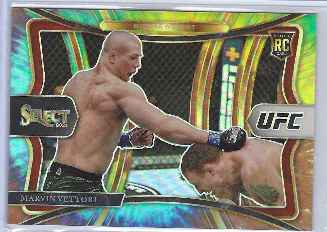 MARVIN VETTORI 2021 PANINI SELECT UFC PREMIER LEVEL TIE DYE PRIZM RC #D /25