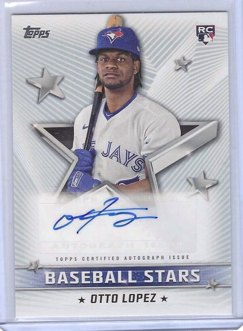 OTTO LOPEZ 2022 TOPPS SERIES ONE BASEBALL STARS ROOKIE AUTO RC #BSA-OLO