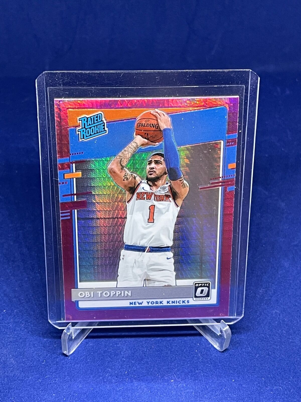 OBI TOPPIN 2019-20 PANINI DONRUSS OPTIC RATED ROOKIE PINK HYPER HOLO RC #158
