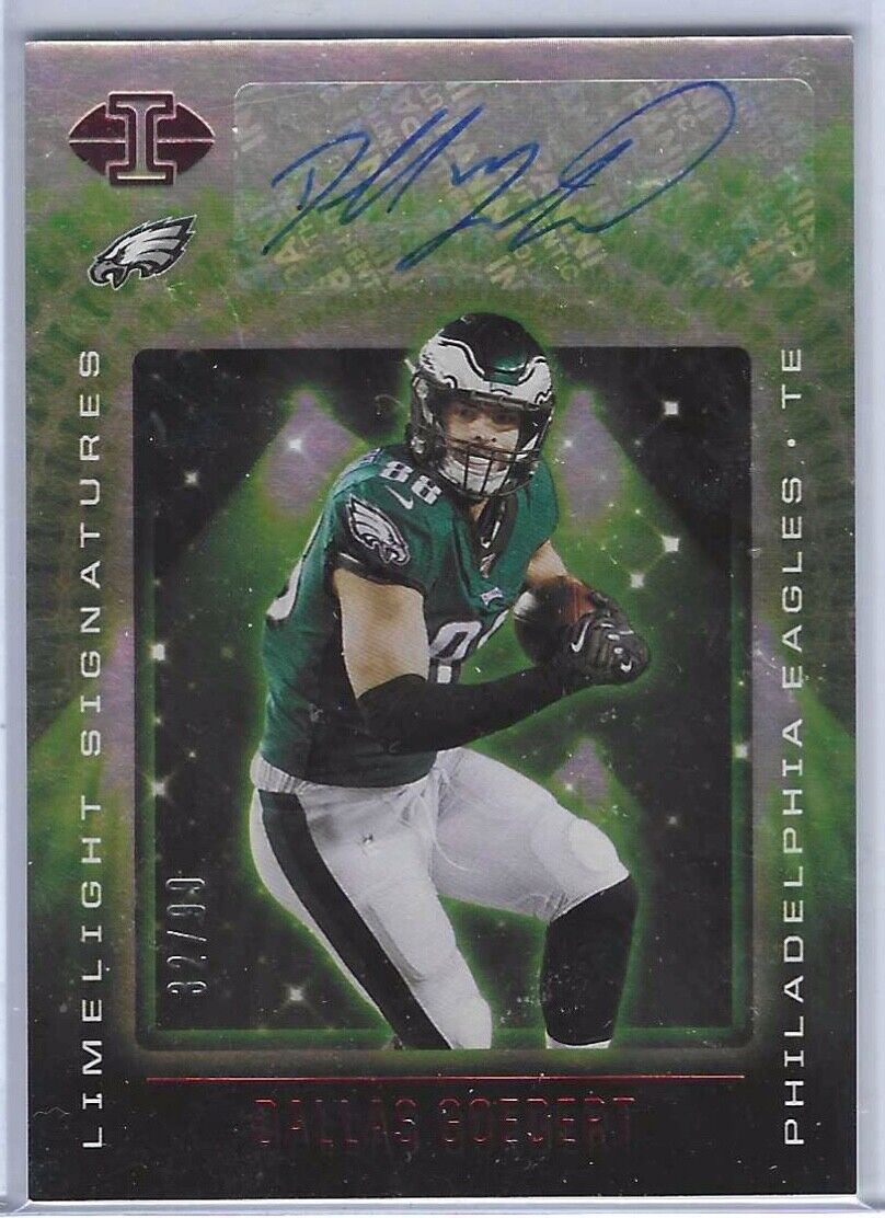 DALLAS GOEDERT 2021 PANINI ILLUSIONS LIMELIGHT SIGNATURES AUTO #D 32/99