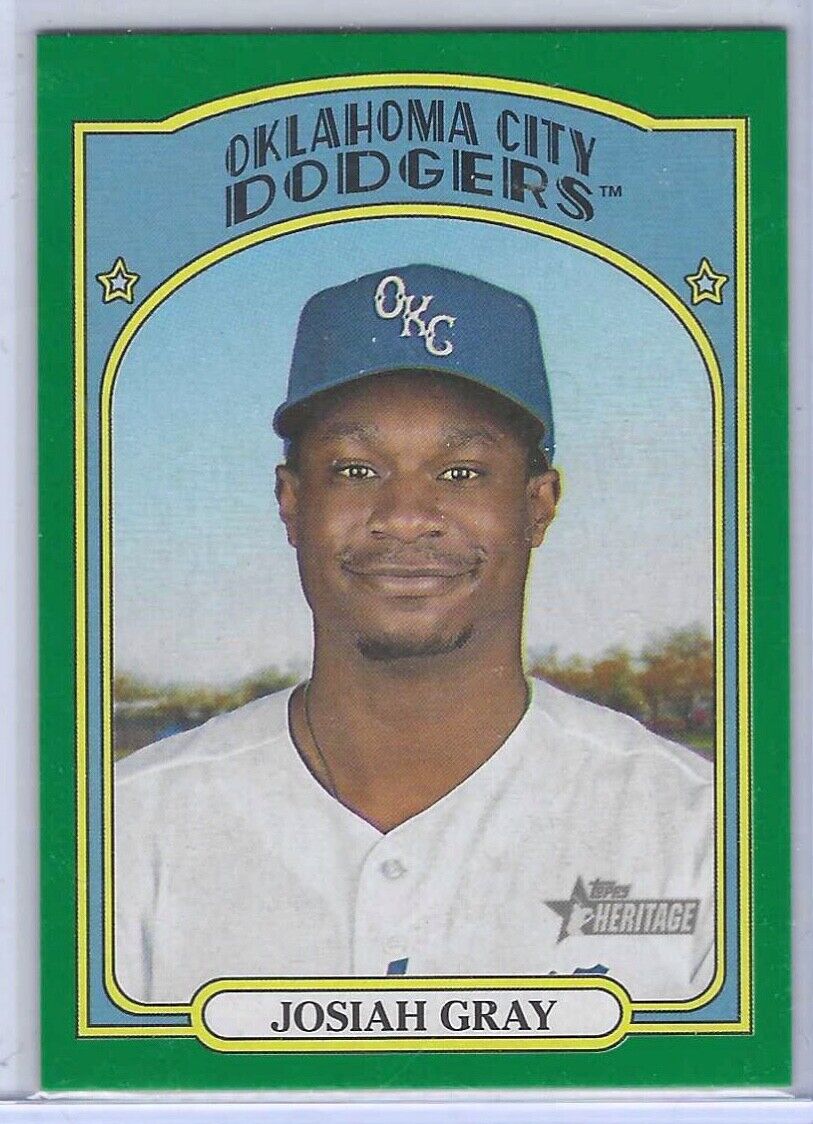JOSIAH GRAY 2021 TOPPS HERITAGE MINORS GREEN PROSPECT #D 12/75
