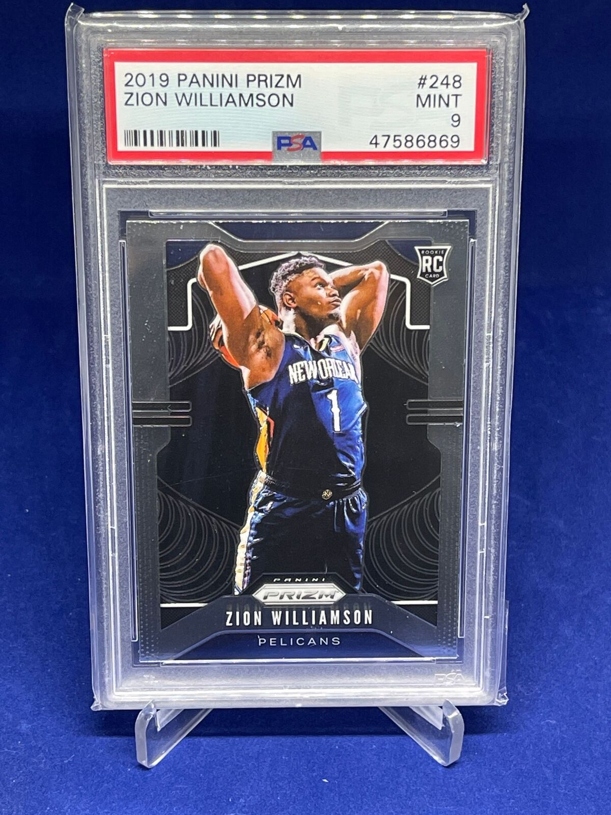 ZION WILLIAMSON 2019-20 PANINI PRIZM ROOKIE RC #248 PSA 9 MINT