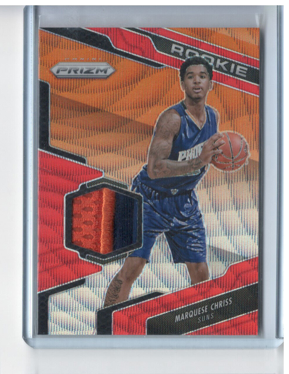 MARQUESE CHRISS 2016-17 PANINI PRIZM ORANGE WAVE ROOKIE PATCH RC #D 5/25