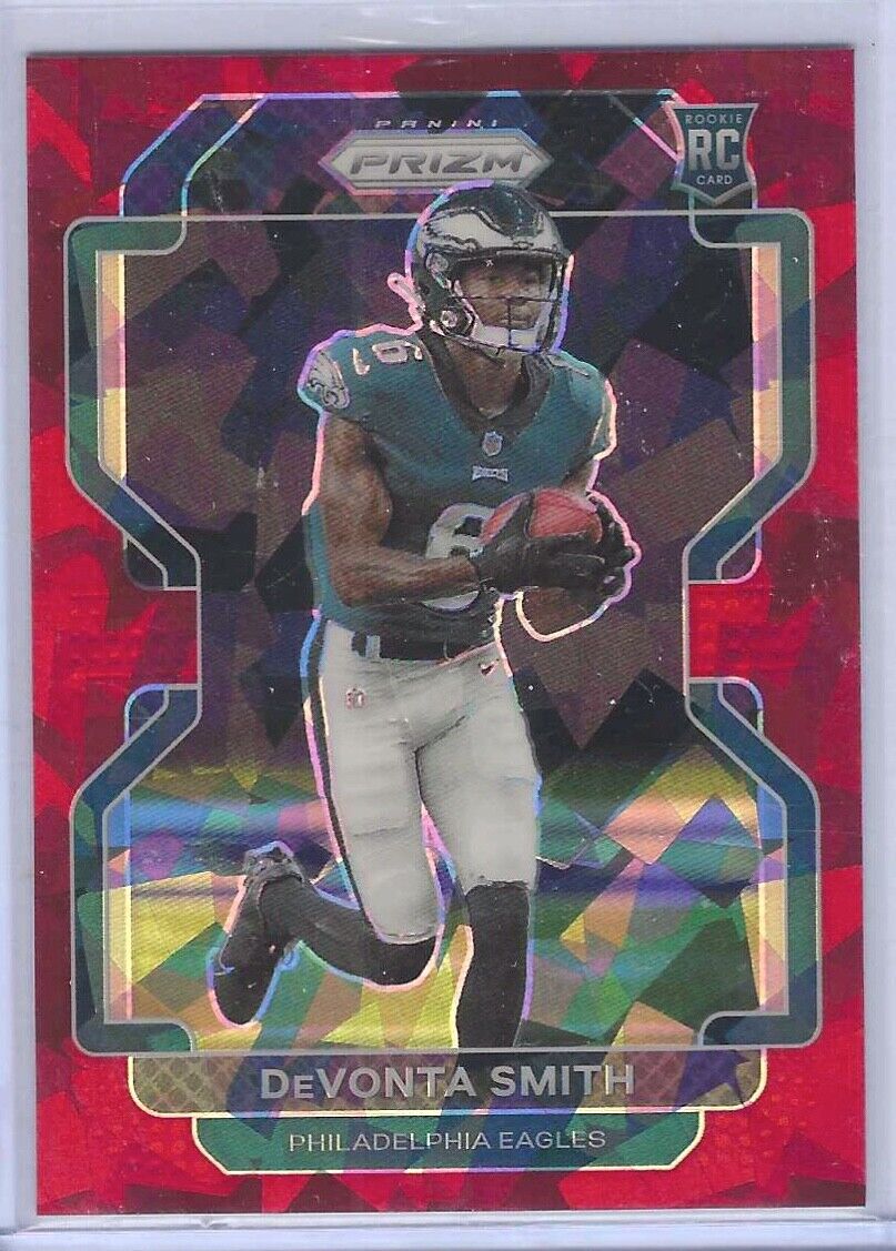 DEVONTA SMITH 2021 PANINI PRIZM RED CRACKED ICE PRIZM ROOKIE RC #335