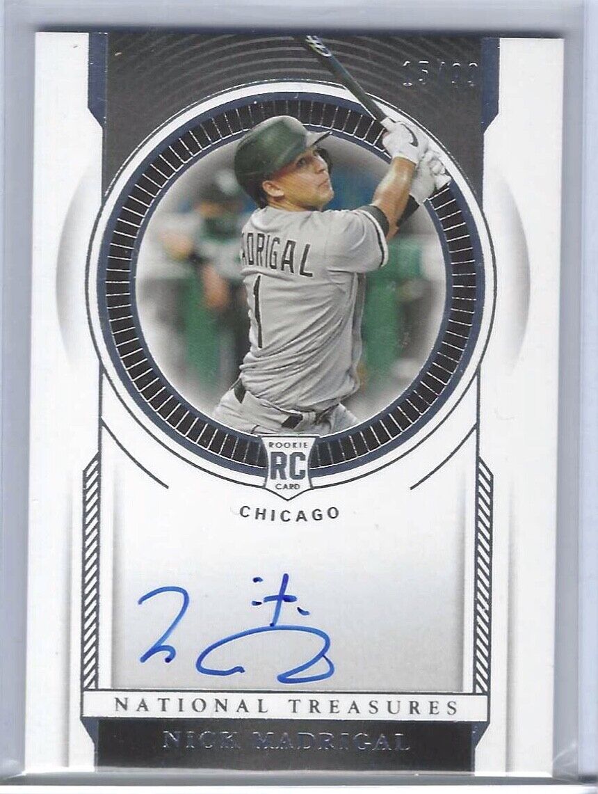 NICK MADRIGAL 2021 NATIONAL TREASURES ROOKIE ON CARD AUTO RC #D 15/99