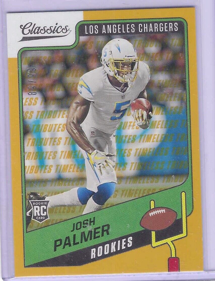 JOSH PALMER 2021 PANINI CLASSICS TIMELESS TRIBUTES YELLOW ROOKIE RC #D 89/99
