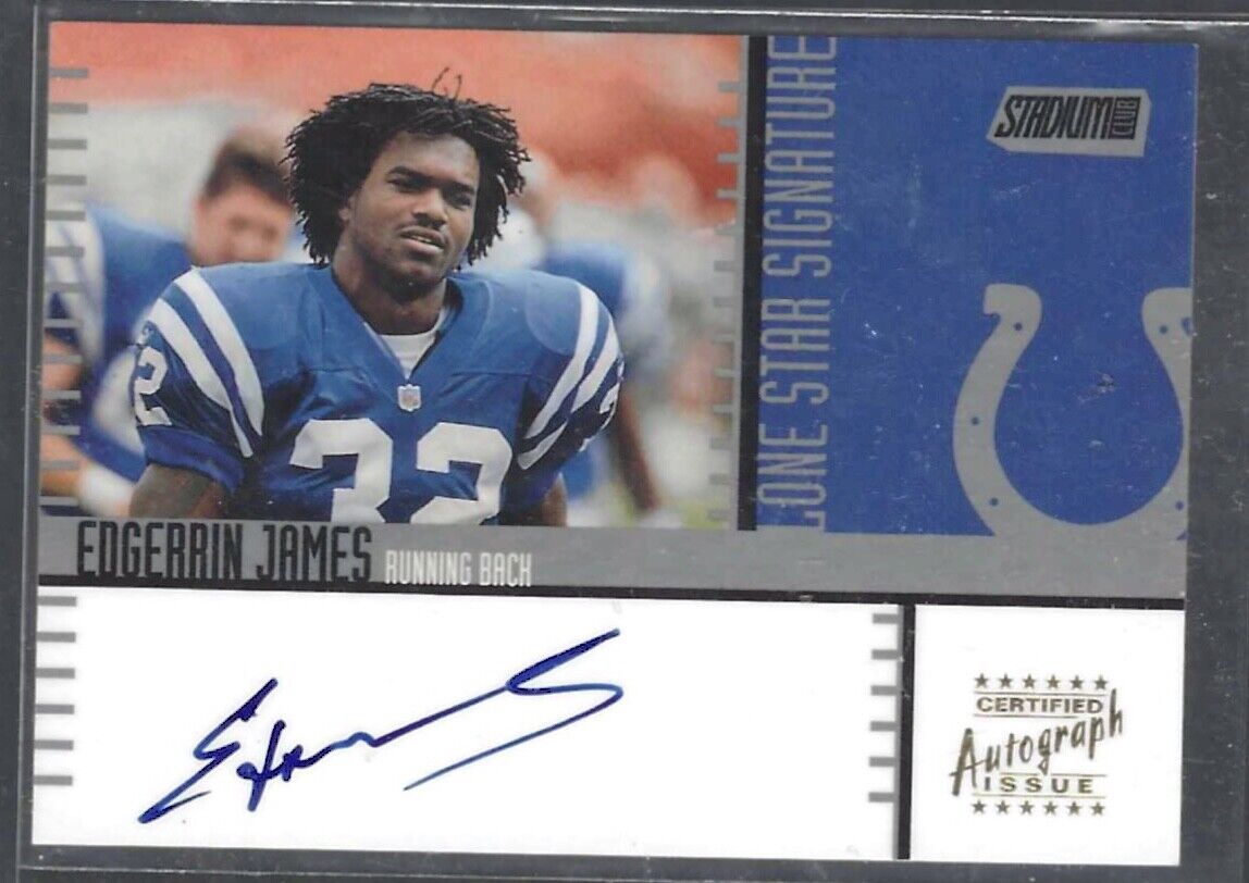 EDGERRIN JAMES 2000 TOPPS STADIUM CLUB LONE STAR SIGNATURES ON CARD AUTO #LS1