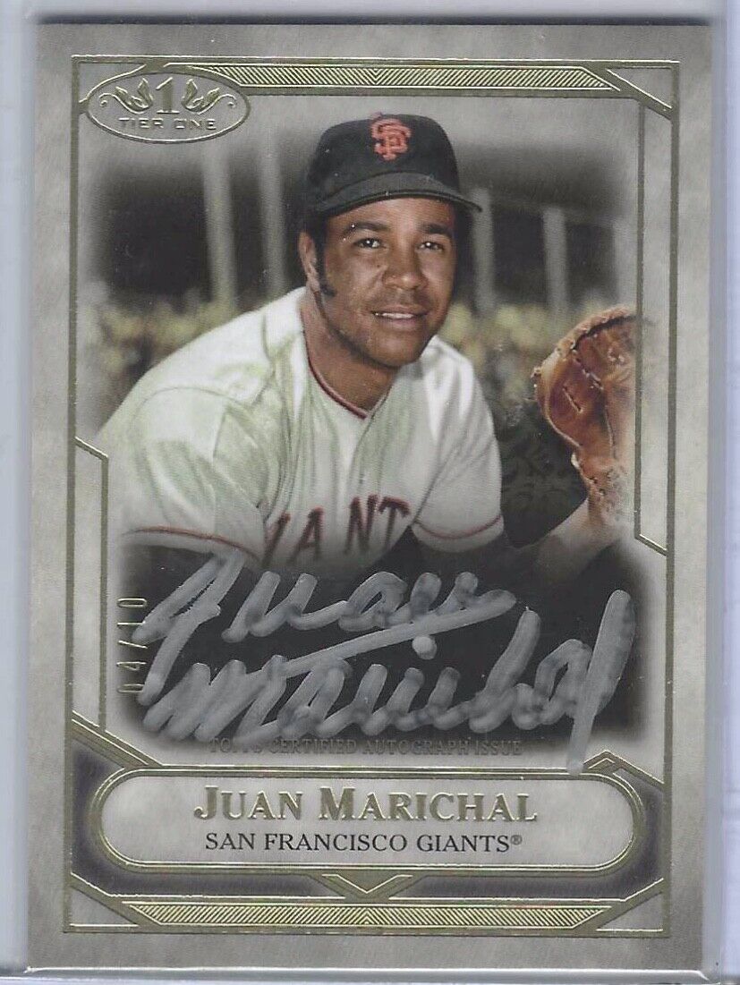 JUAN MARICHAL 2021 TOPPS TIER ONE TALENT SILVER INK BLACK AUTO #D 04/10