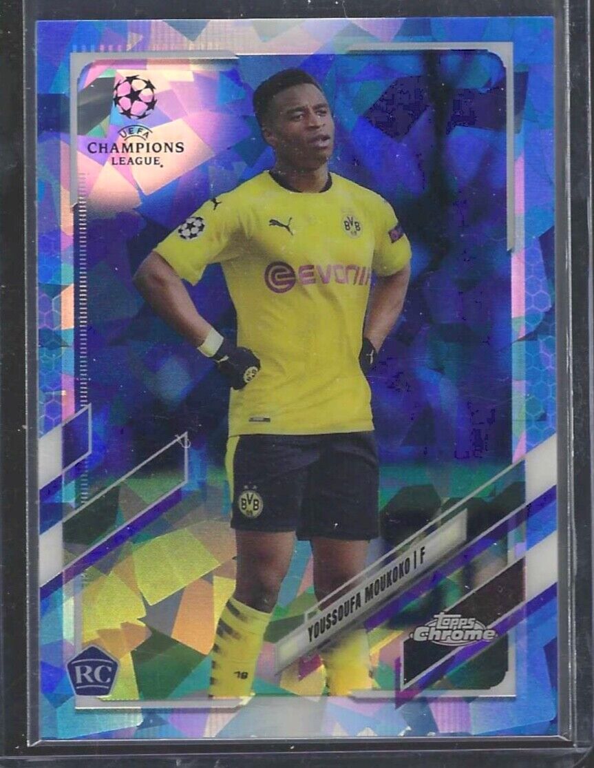 YOUSSOUFA MOUKOKO 2020-21 TOPPS CHROME BLUE SAPPHIRE REFRACTOR RC #55