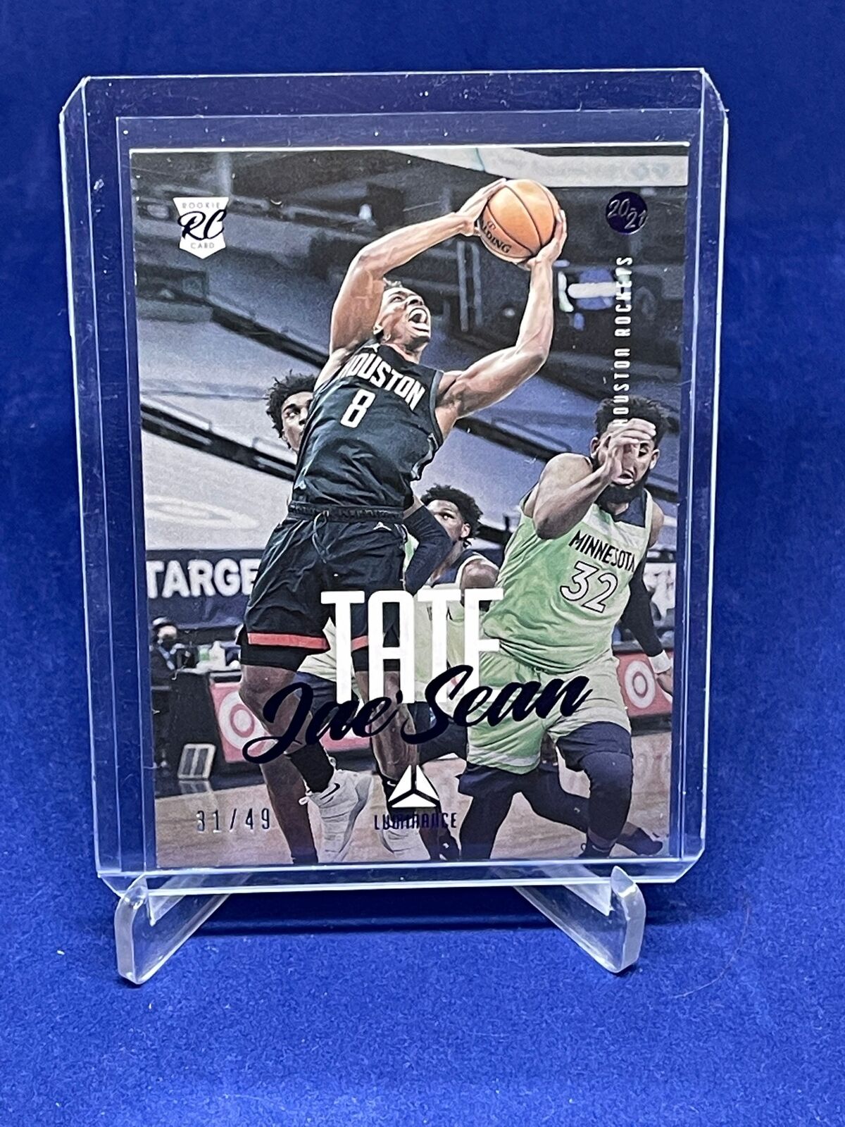 JAE'SEAN TATE 2020-21 PANINI CHRONICLES LUMINANCE PURPLE ROOKIE RC #D 31/49