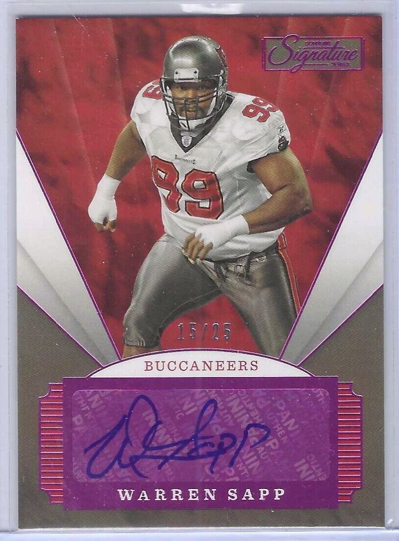 WARREN SAPP 2020 PANINI CHRONICLES SIGNATURE SERIES PINK AUTO #D 15/25