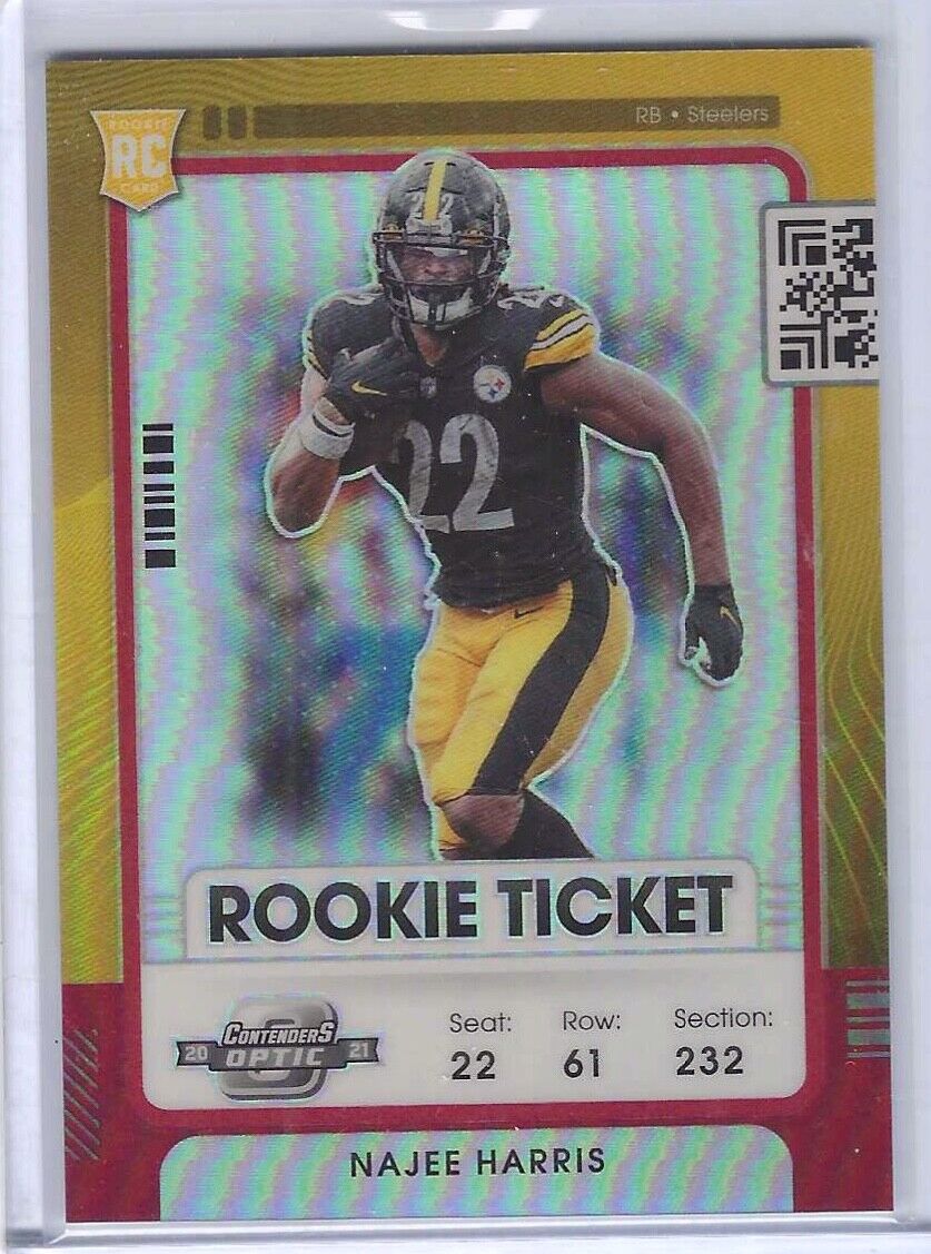 NAJEE HARRIS 2021 PANINI OPTIC CONTENDERS RED PRIZM HOLO ROOKIE RC #D 018/175