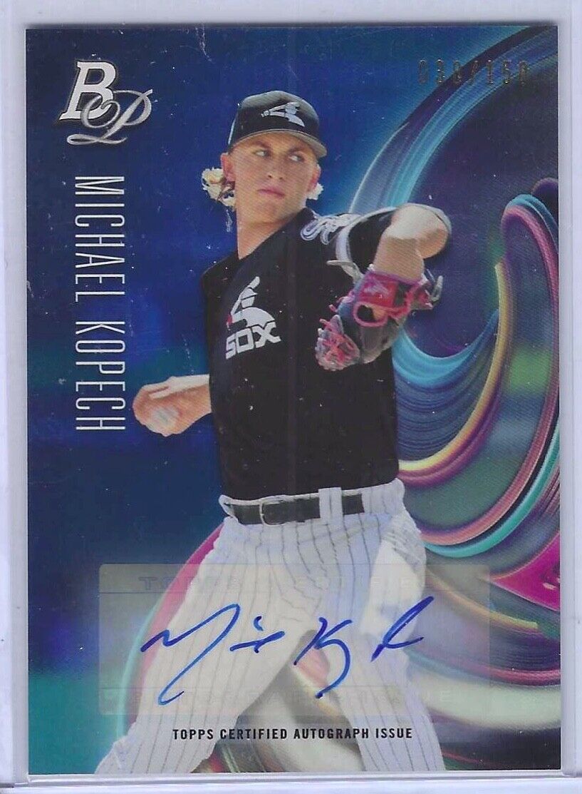 MICHAEL KOPECH 2018 BOWMAN PLATINUM BLUE PROSPECT AUTO #D 038/150
