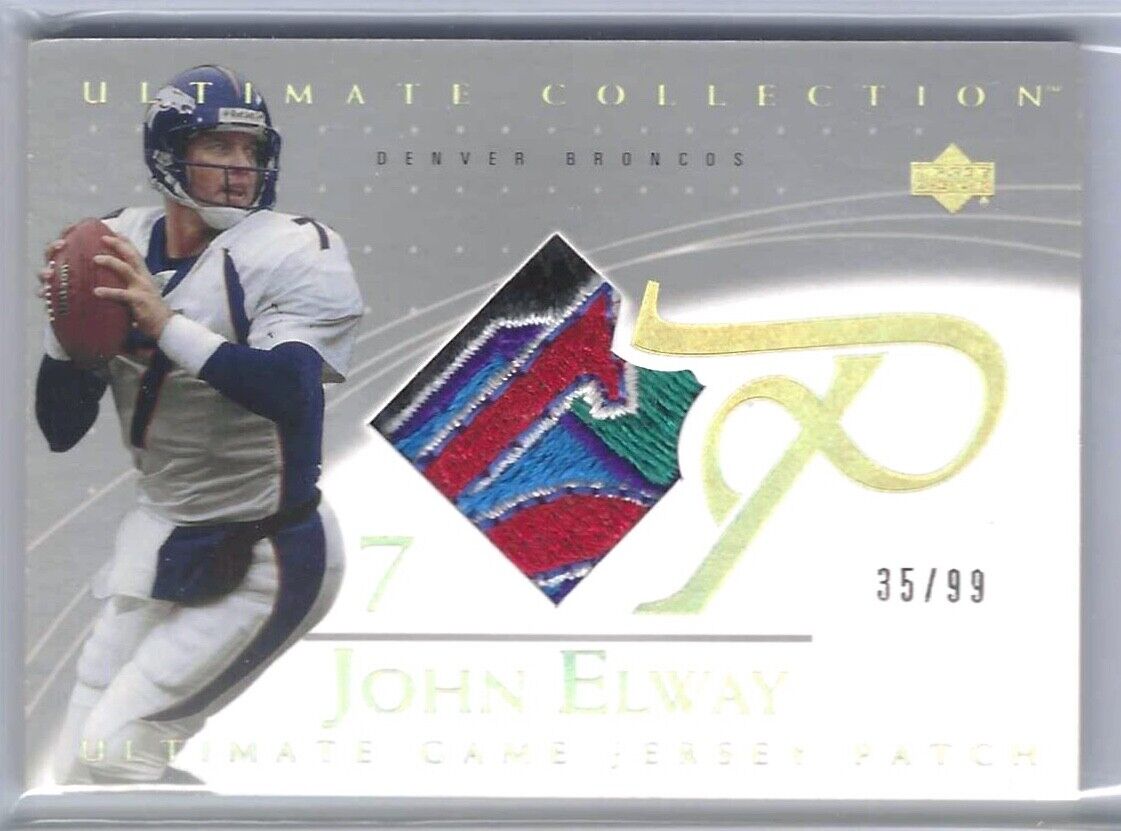 JOHN ELWAY 2003 UPPER DECK ULTIMATE COLLECTION 50TH ANNIVERSARY PATCH #D 35/99