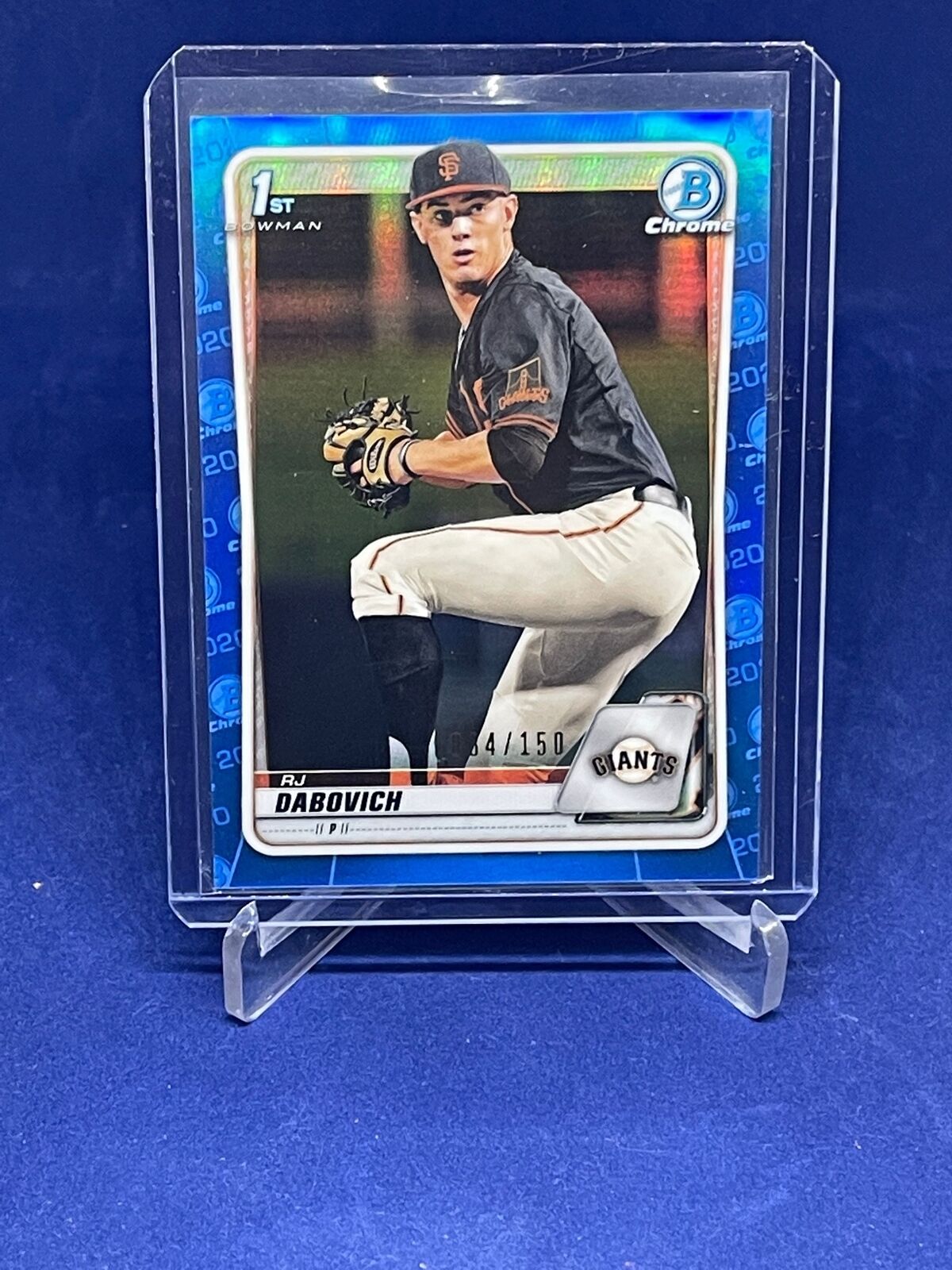 RJ DABOVICH 2020 BOWMAN CHROME 1ST BLUE REFRACTOR PROSPECT #D 34/150
