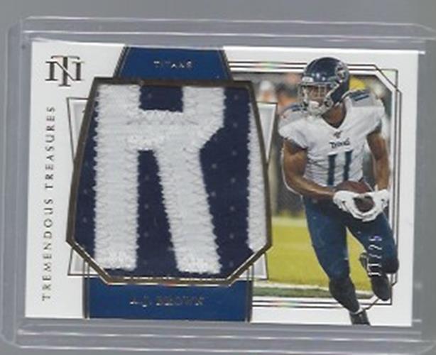 1/1 A.J. BROWN 2109 NATIONAL TREASURES NAMEPLATE PATCH RC #D 11/25 HIS JSY #11 !