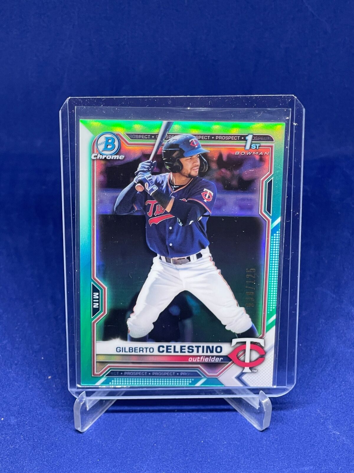 GILBERTO CELESTINO 2021 BOWMAN CHROME 1ST TEAL REFRACTOR PROSPECT #D 38/125