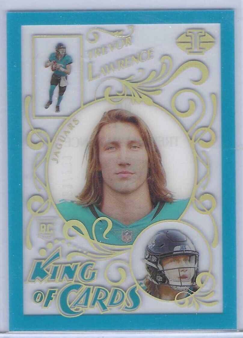 TREVOR LAWRENCE 2021 PANINI ILLUSIONS KING OF CARDS ACETATE BLUE RC #D 263/299