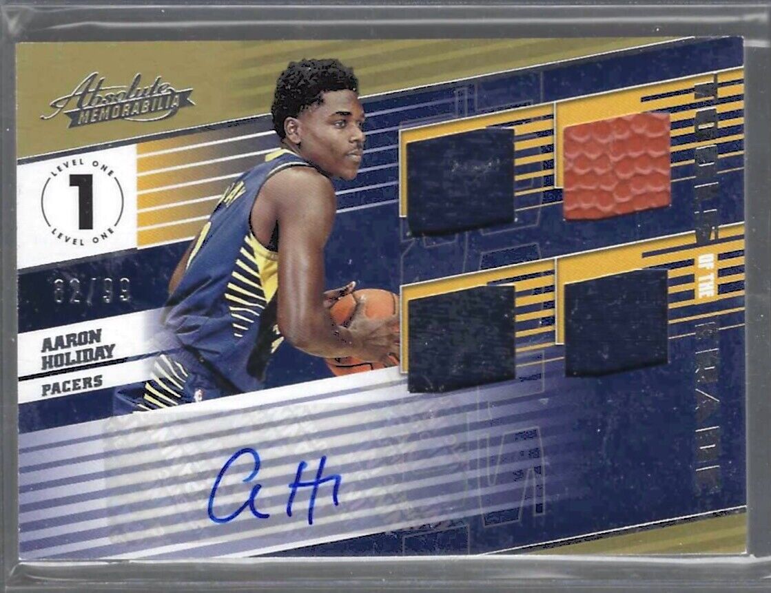 AARON HOLIDAY 2018-19 ABSOLUTE TOOLS OF THE TRADE QUAD PATCH AUTO RC #D 82/99