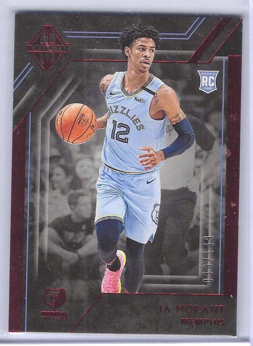 JA MORANT 20-2019 PANINI CHRONICLES MAJESTIC RED FOIL ROOKIE RC #D 038/149