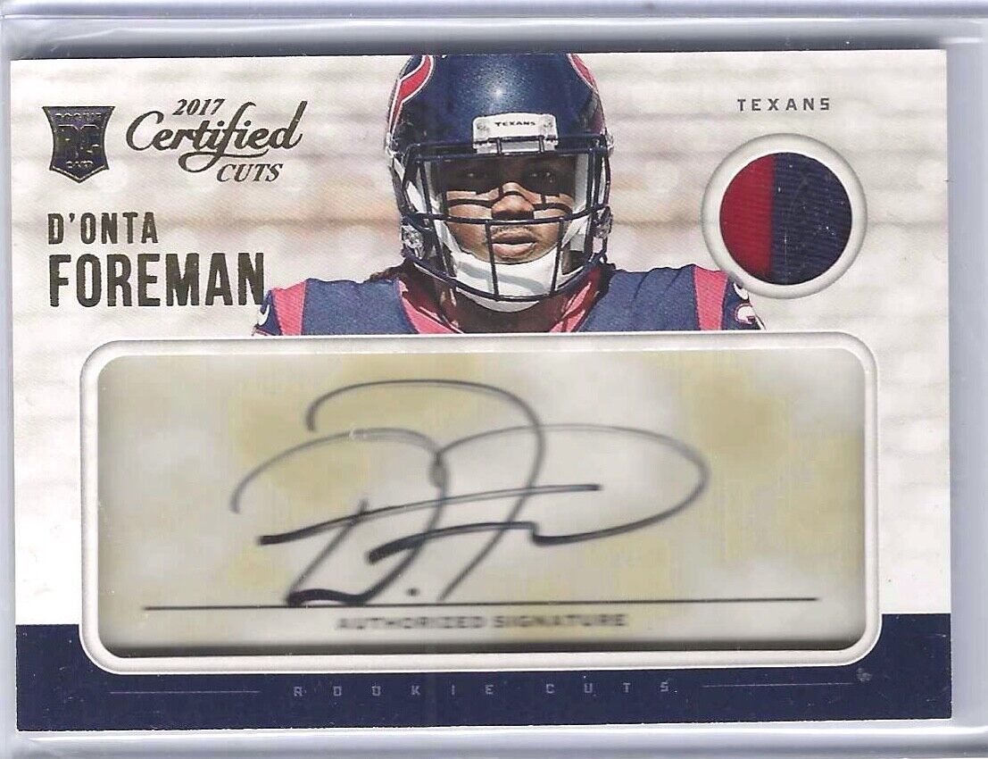 D'ONTA FOREMAN 2017 PANINI CERTIFIED ROOKIE CUTS PATCH AUTO RC #D /199