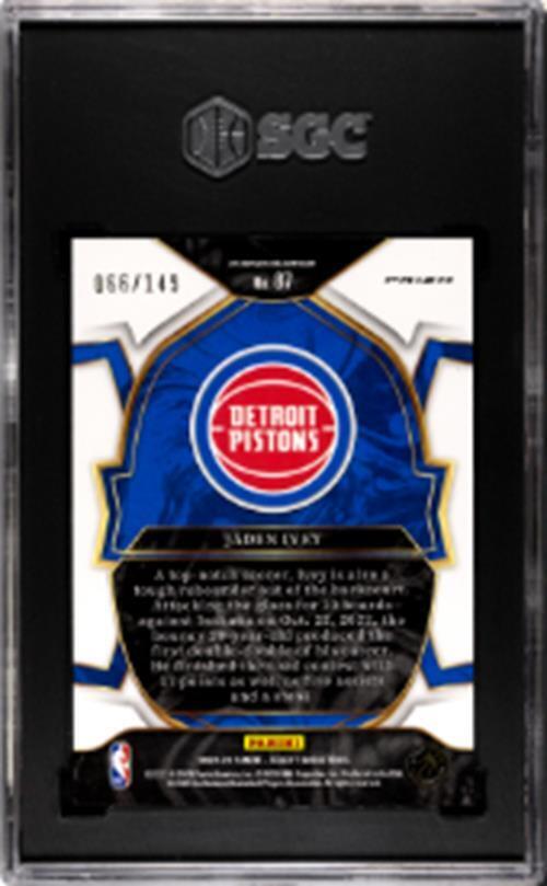 JADEN IVEY 2022-23 PANINI SELECT WHITE PRIZM RC /149 SGC 10 GEM MINT POP 2