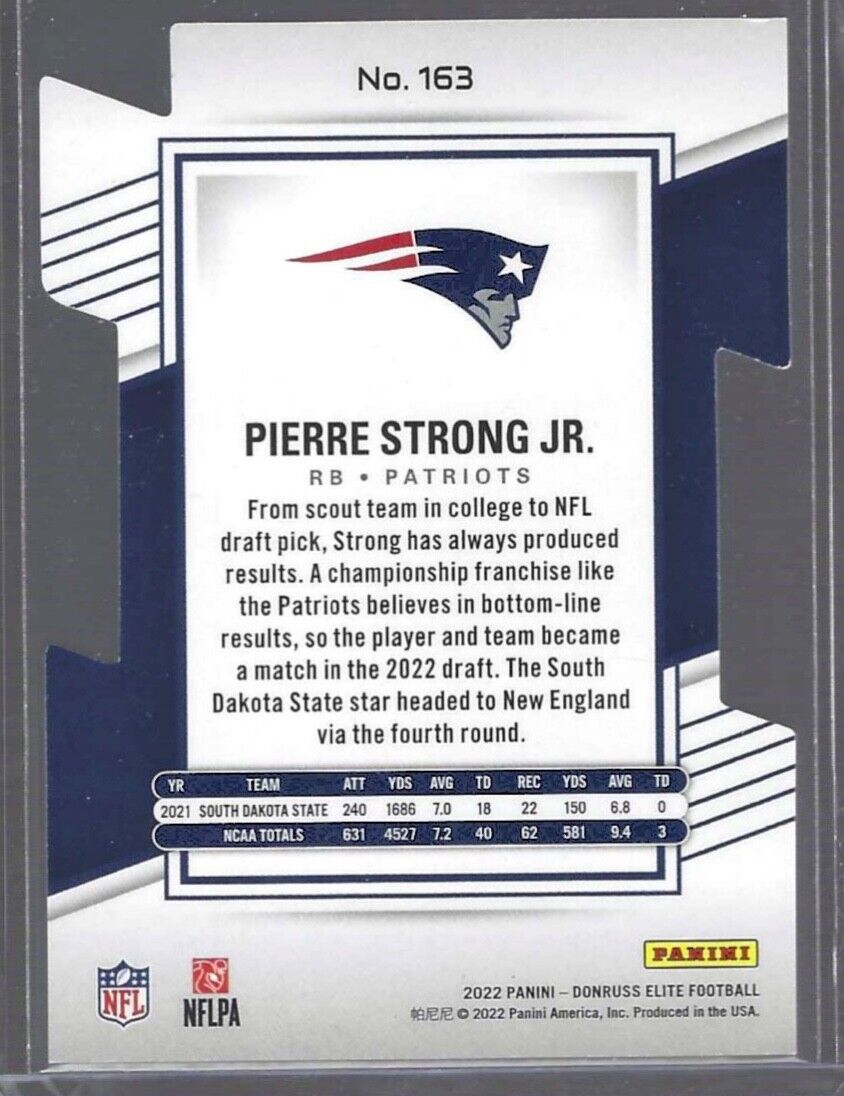 PIERRE STRONG JR 2022 PANINI DONRUSS ELITE GOLD ASPIRATIONS DIE CUT RC #D 5/24