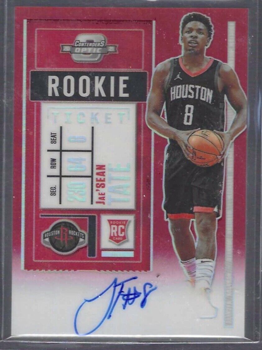 JAE'SEAN TATE 2020-21 OPTIC CONTENDERS RED HOLO ROOKIE TICKET AUTO RC #D 065/149
