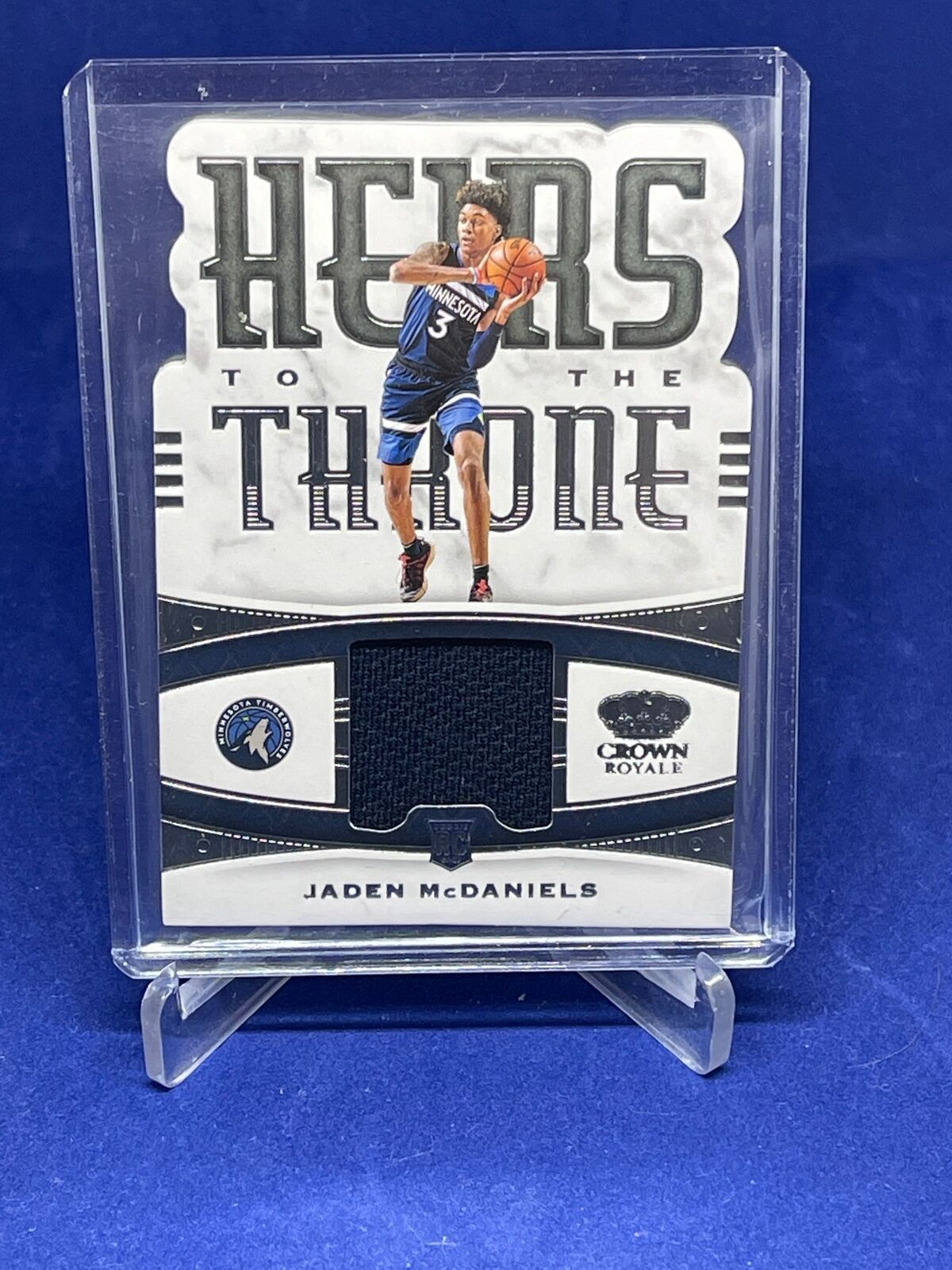 JADEN MCDANIELS 2020-21 PANINI CROWN ROYALE HEIRS TO THE THRONE JERSEY CARD RC