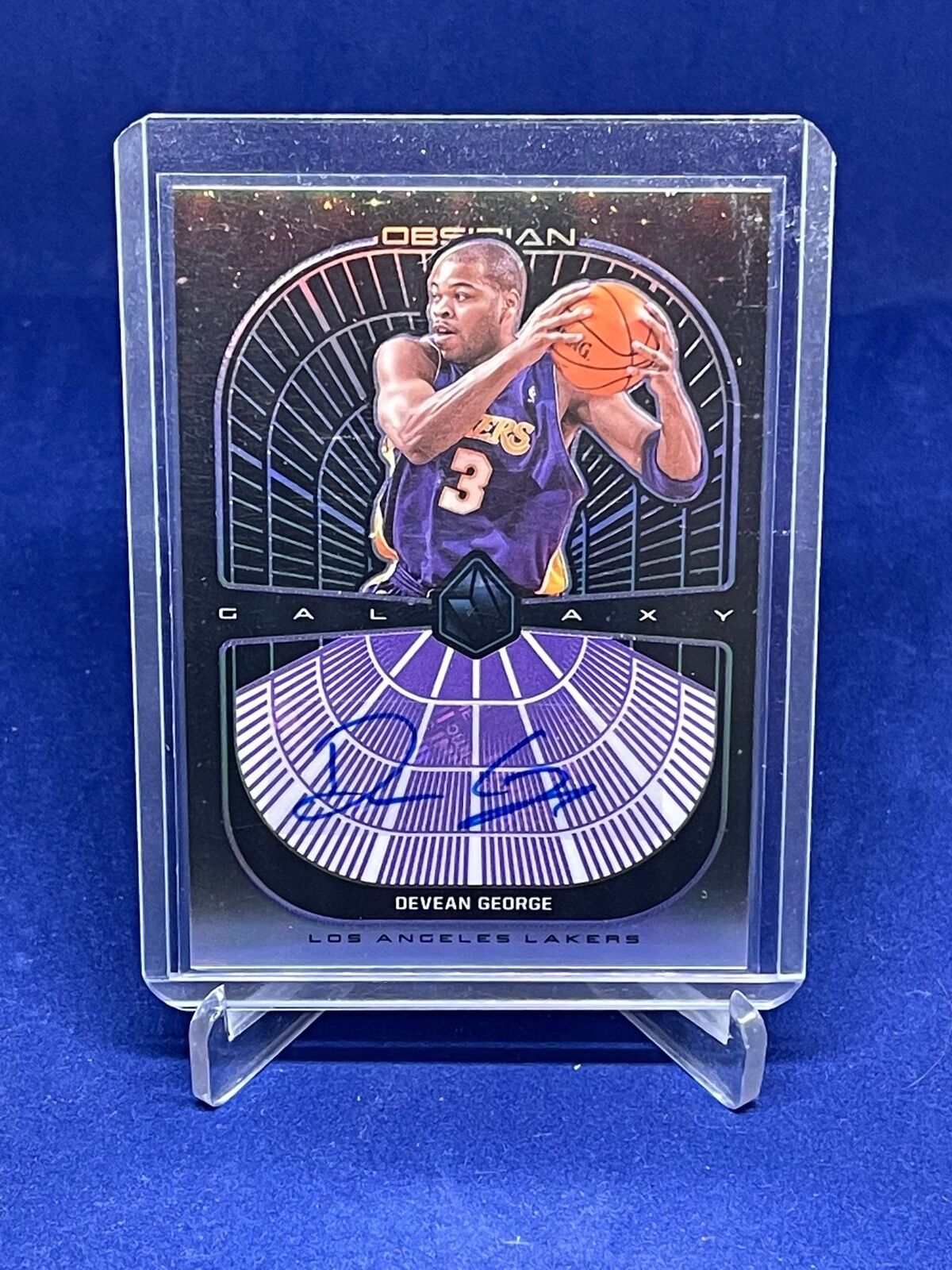 DEVEAN GEORGE 2019-20 PANINI OBSIDIAN GALAXY AUTO #D 19/75