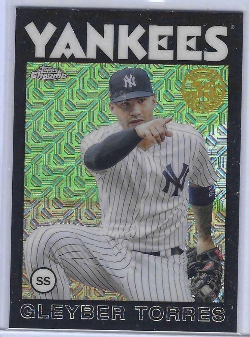GLEYBER TORRES 2021 TOPPS CHROME SILVER 35TH ANNIVERSARY BLACK REFRACTOR /199