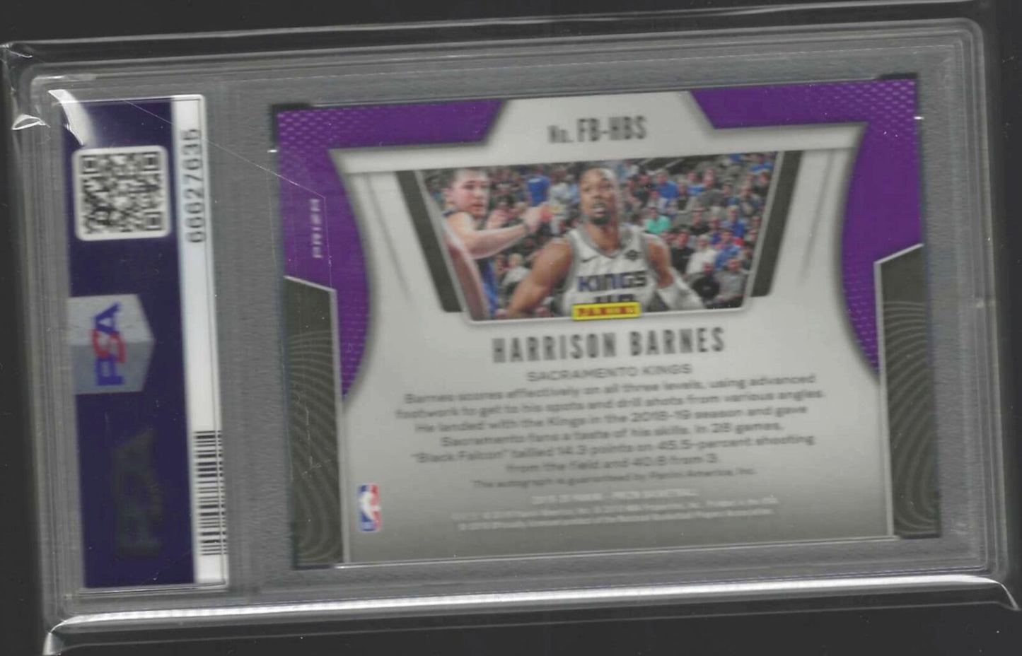 HARRISON BARNES 2019-20 PANINI PRIZM FAST BREAK AUTO PSA 10 GEM MINT POP 2