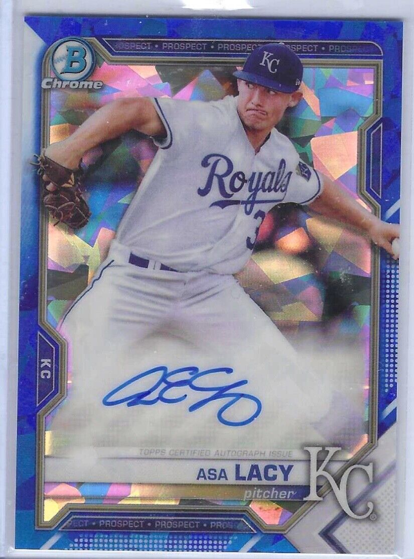 ASA LACY 2021 BOWMAN CHROME BLUE SAPPHIRE ATOMIC REFRACTOR PROSPECT AUTO