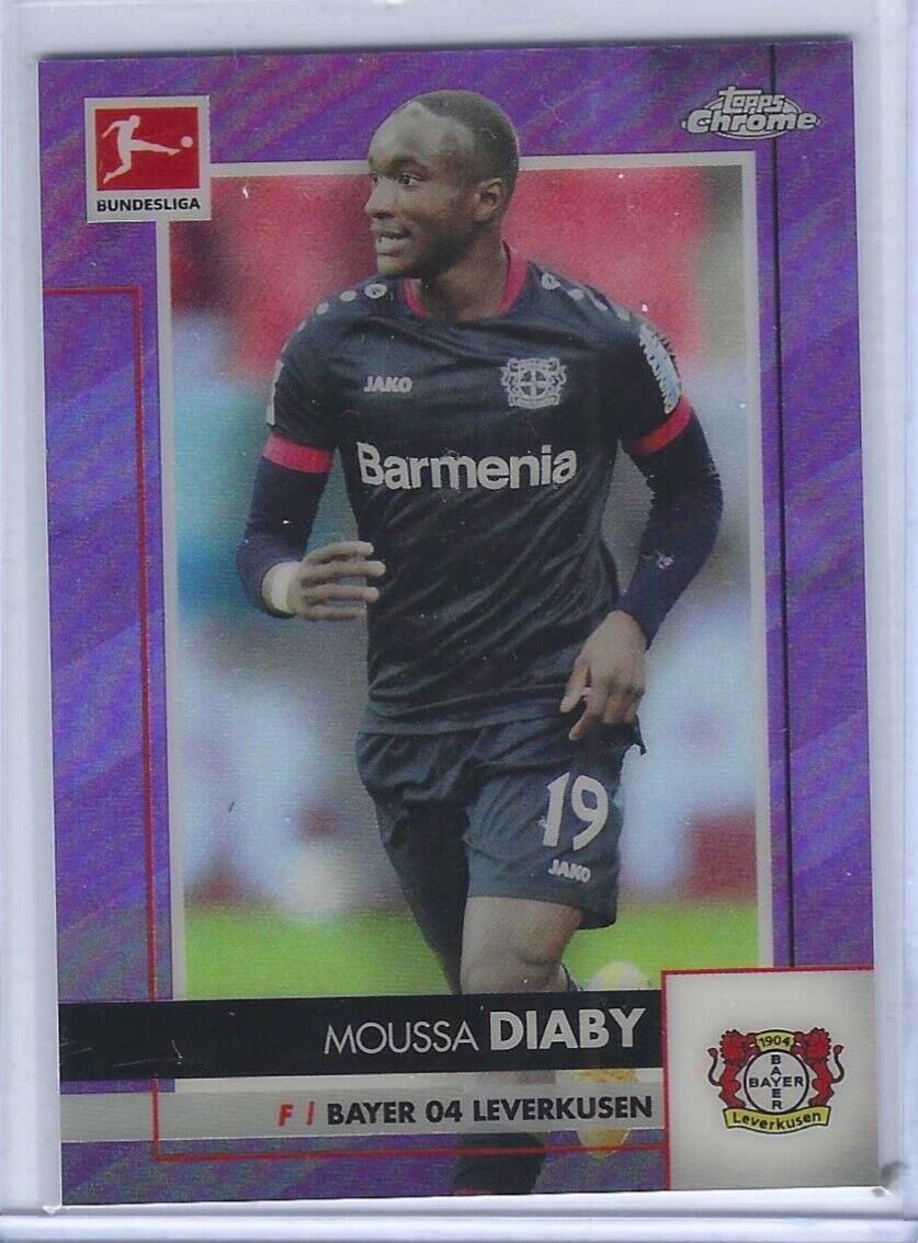 MOUSSA DIABY 2020-21 TOPPS CHROME BUNDESLIGA PURPLE REFRACTOR RC #D 017/299