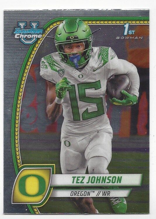 2024 BOWMAN CHROME UNIVERSITY FOOTBALL BASE 1ST SAVE QUANTITY !
