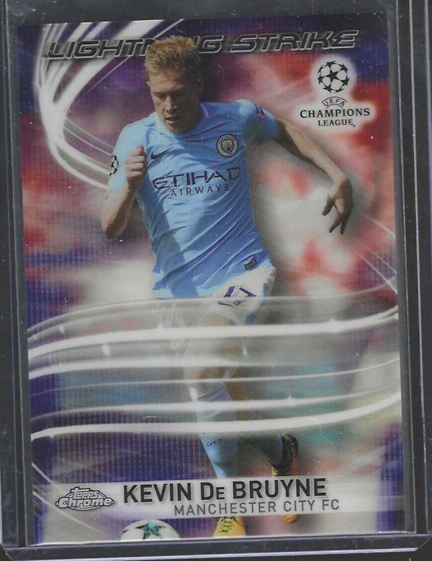 KEVIN DE BRUYNE 2017-18 TOPPS CHROME UEFA LIGHTNING STRIKE REFRACTOR #LS-KDB