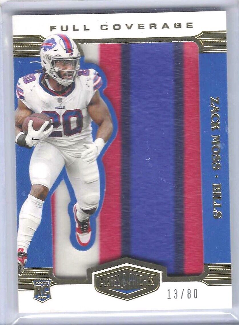 ZACH MOSS 2020 PANINI PLATES & PATCHES FULL COVERAGE JUMBO PATCH RC #D 13/80