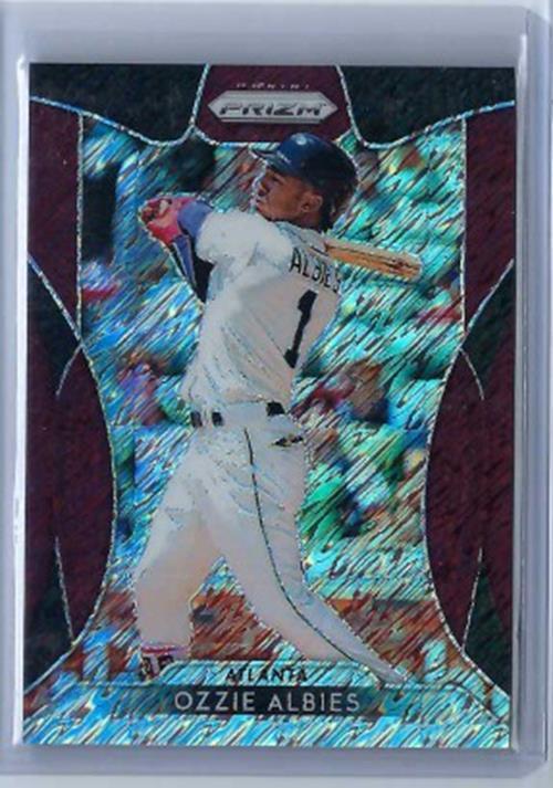 OZZIE ALBIES 2019 PANINI PRIZM RED SHIMMER PRIZMS #D 11/25